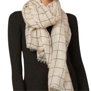 RACHEL PALLY Neutral-Toned Grid Scarf NWT